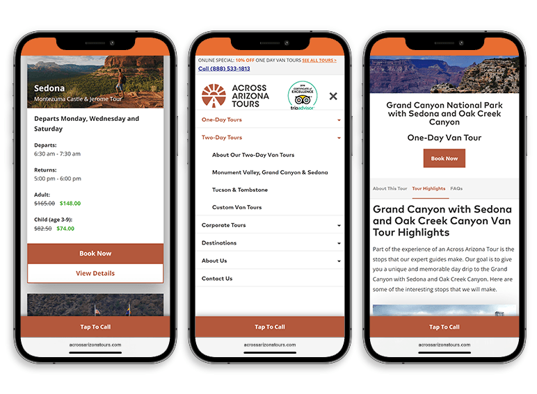 Responsive booking website development