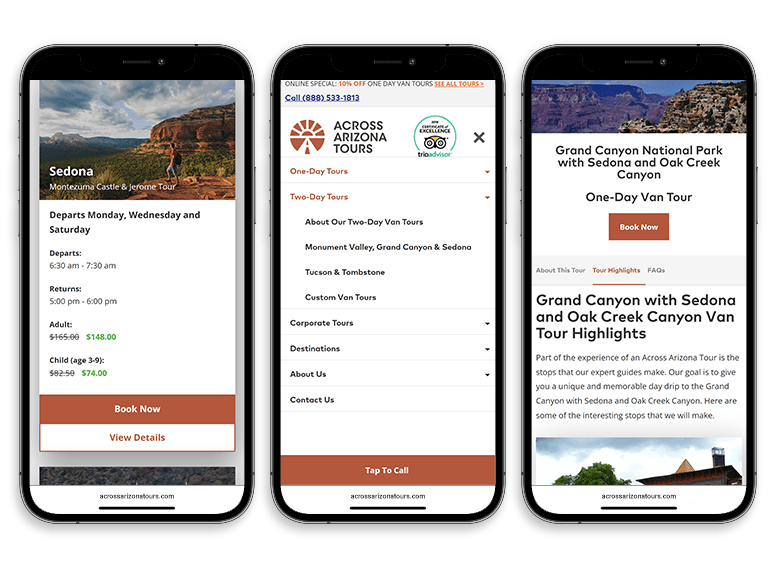 Responsive booking website development