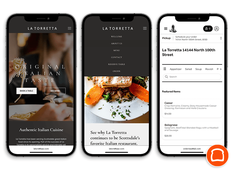 Responsive restaurant web design